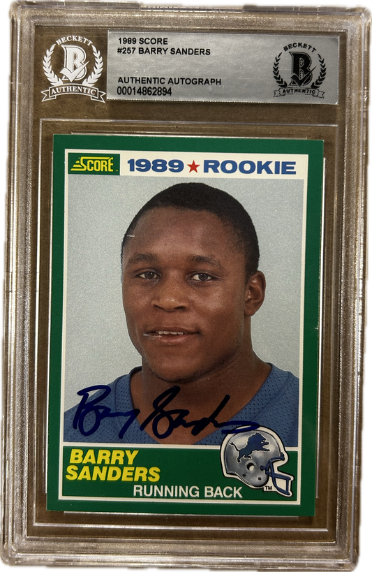 Barry Sanders SGN Rookie Card (SI)